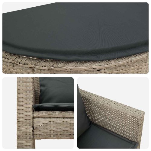 Градински диван 8 pcs Светло сиво и тъмно сиво полиратан