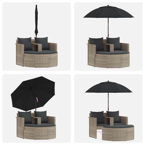 Градински диван 8 pcs Светло сиво и тъмно сиво полиратан