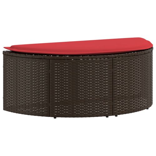 Градински диван Кафяво и червено 168 x 168 x 180 см полиратан