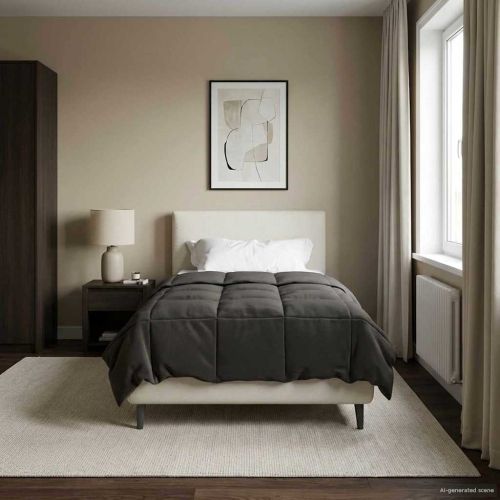 Летен юрган Патичено Антрацит 140 x 200 cm Микрофибър