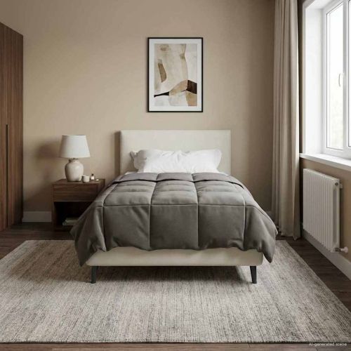 Летен юрган Патичено Светлосиво 155 x 200 см Микрофибър