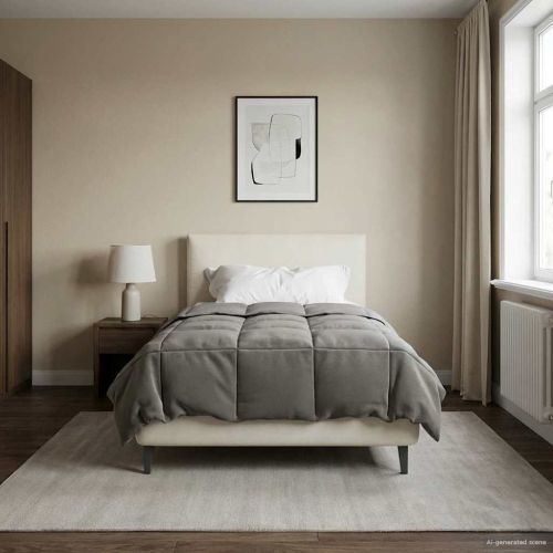 Пълно годишно юрганче Светлосиво 140 x 200 cm Микрофибър