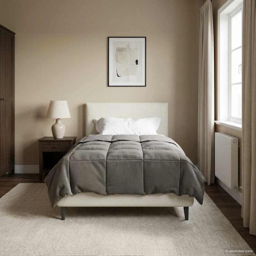 Пълно годишно юрганче Светлосиво 140 x 220 cm Микрофибър