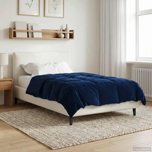 Пълно годишно юрганче Тъмен син 140 x 200 cm Микрофибър