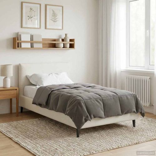 Зимен юрган Патичено Светлосиво 155 x 200 см Микрофибър