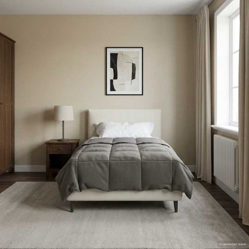 Зимен юрган Патичено Светлосиво 140 x 220 cm Микрофибър