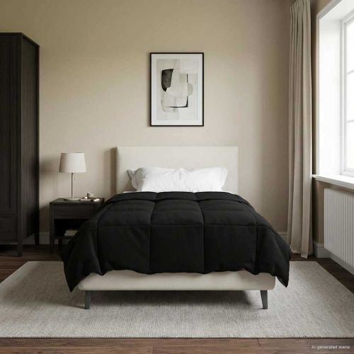 Зимен юрган Патичено Черно 155 x 200 см Микрофибър