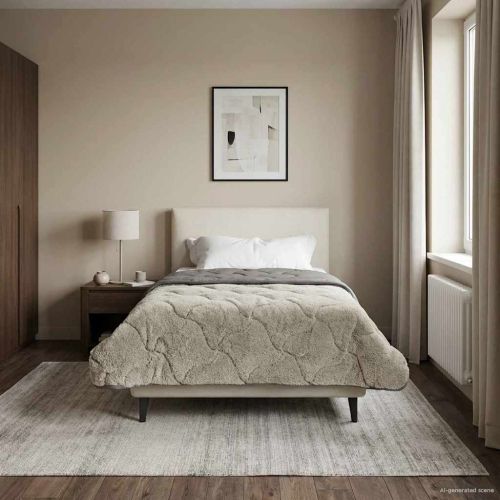 Летен юрган Светлосиво 135 x 200 cm Микрофибър и тедди флийс