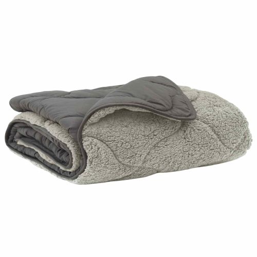 Летен юрган Светлосиво 140 x 220 cm Микрофибър и тедди флийс