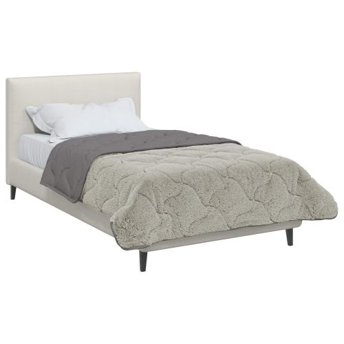 Летен юрган Светлосиво 155 x 220 cm Микрофибър и тедди флийс