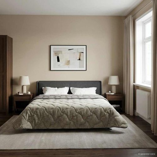 Летен юрган Светлосиво 200 x 220 cm Микрофибър и тедди флийс