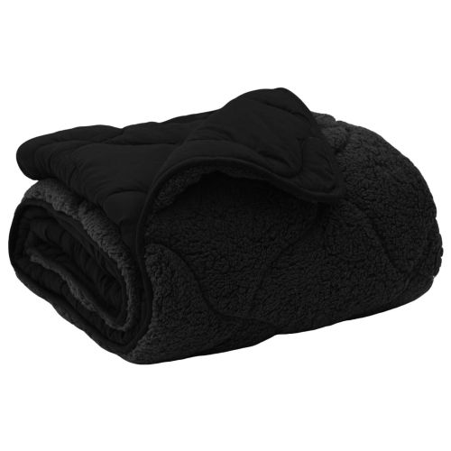 Летен юрган Черно 155 x 220 cm Микрофибър и тедди флийс