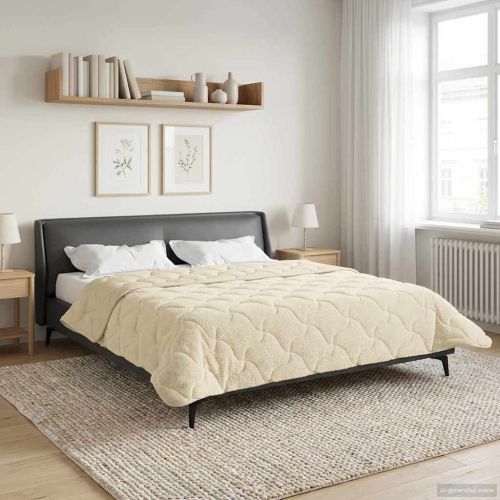 Летен юрган Крем 220 x 260 cm Микрофибър и тедди флийс