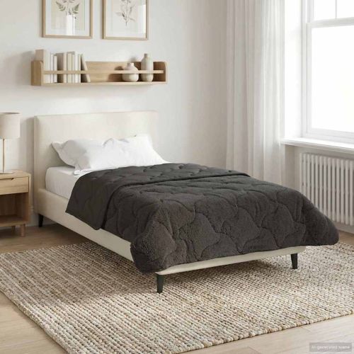 Пълно годишно юрганче Патичено Антрацит 135 x 200 cm