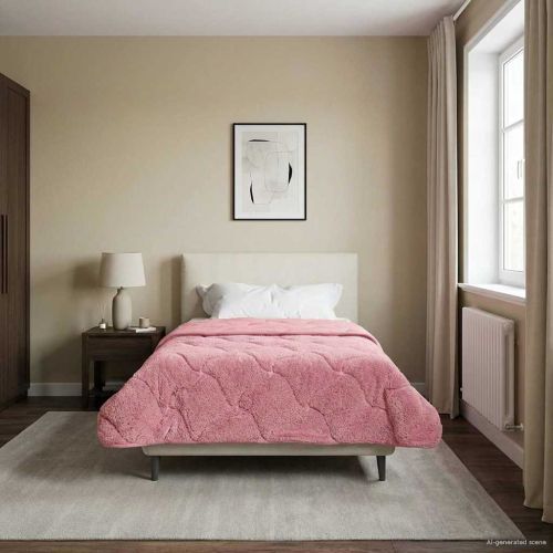 Пълно годишно юрганче Патичено Розово 135 x 200 cm