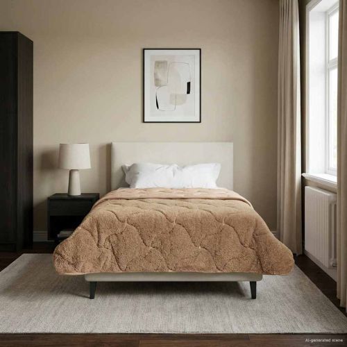 Пълно годишно юрганче Патичено Таупе 140 x 220 cm