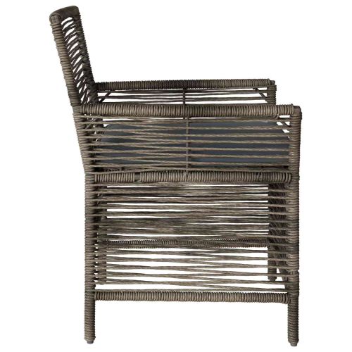 Стол за открито с възглавница 4 pcs Сив и тъмен сив полиратан