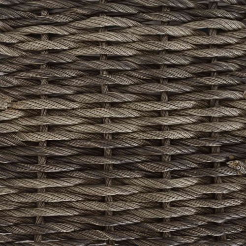 Стол за открито с възглавница 4 pcs Сив и тъмен сив полиратан