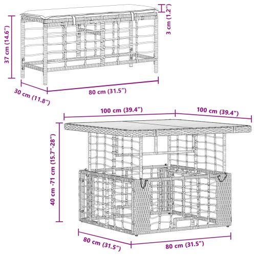 Комплект за хранене в градината 3 pcs Натурален и бял