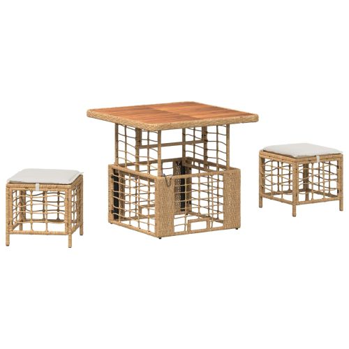 Комплект за хранене в градината 3 pcs Натурален и бял