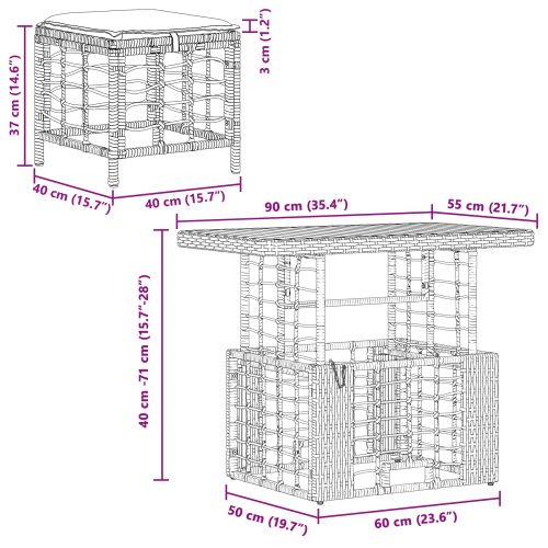 Комплект за хранене в градината 3 pcs Натурален и бял