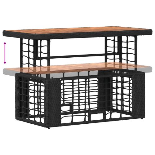 Комплект за хранене в градината с възглавница 4 pcs Черен и Сив