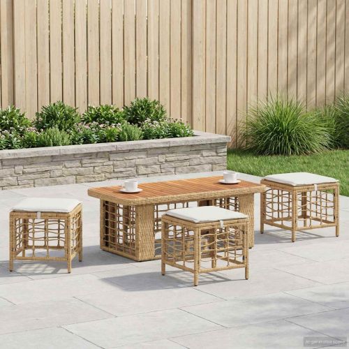 Комплект за хранене в градината 4 pcs Натурален и бял