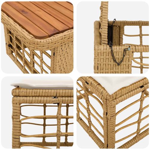 Комплект за хранене в градината 4 pcs Натурален и бял