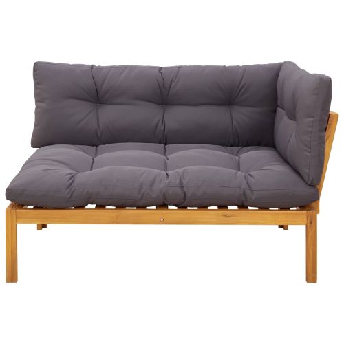 Ъглов диван Естествено и тъмно сиво 132 x 92 x 82 см