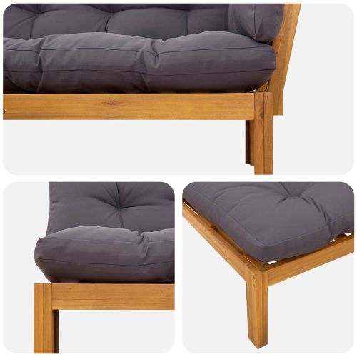 Ъглов диван Естествено и тъмно сиво 132 x 92 x 82 см