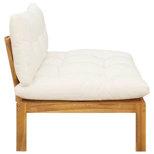 Среден диван Естествено и кремаво бяло 120 x 80 x 82 см