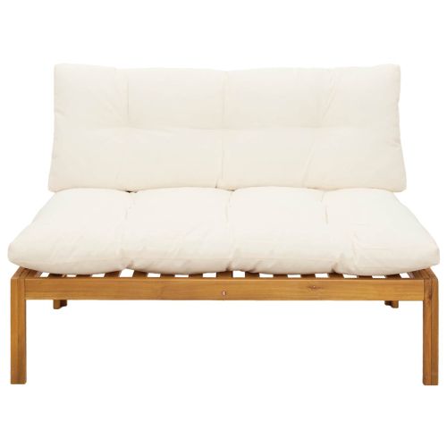 Среден диван Естествено и кремаво бяло 120 x 80 x 82 см