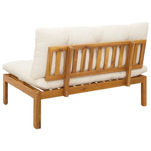 Среден диван Естествено и кремаво бяло 120 x 80 x 82 см