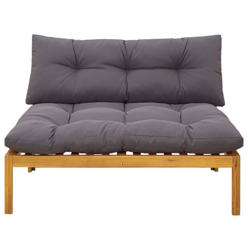 Среден диван Естествено и тъмно сиво 120 x 80 x 82 см