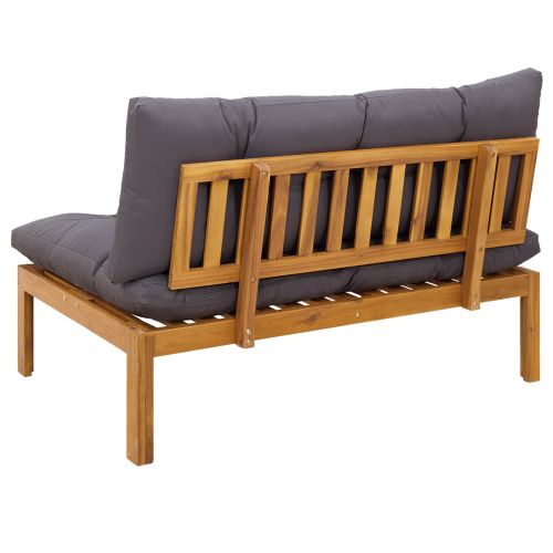 Среден диван Естествено и тъмно сиво 120 x 80 x 82 см