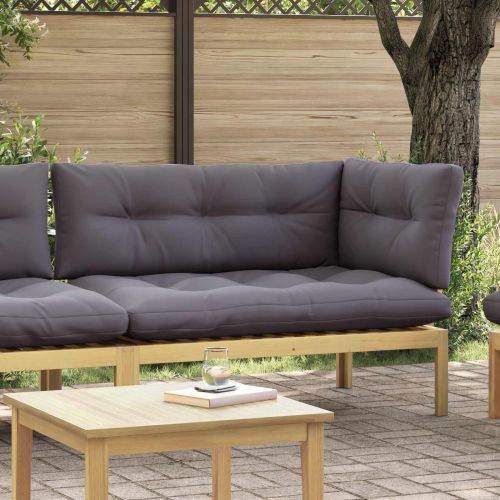 Ъглов диван Светла акация и тъмен сив 132 x 92 x 82 см