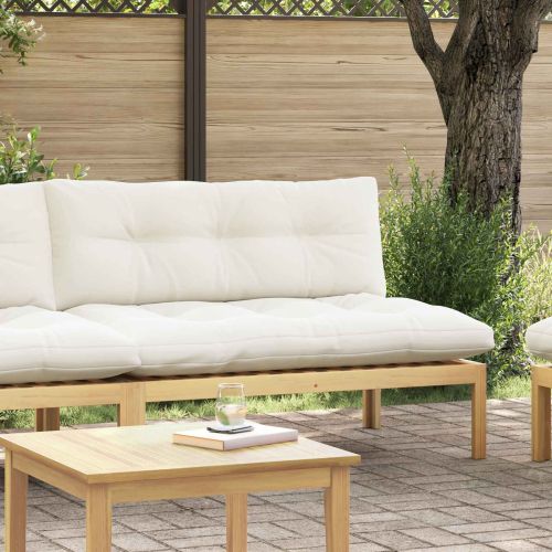 Среден диван Светла акация и кремаво бяло 120 x 80 x 82 см