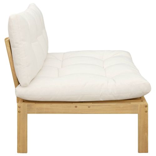 Среден диван Светла акация и кремаво бяло 120 x 80 x 82 см