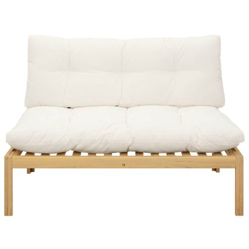 Среден диван Светла акация и кремаво бяло 120 x 80 x 82 см