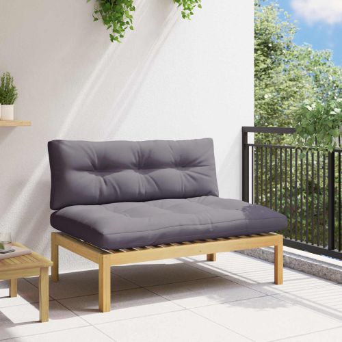 Среден диван Светла акация и тъмен сив 120 x 80 x 82 см