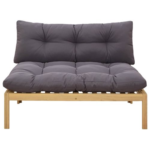 Среден диван Светла акация и тъмен сив 120 x 80 x 82 см