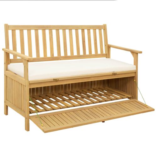 Пейка с място за съхранение с възглавница 120 x 63 x 84 cm