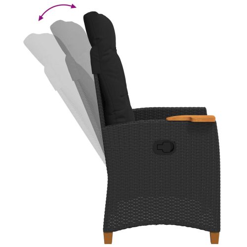 Регулируем стол с плоча за чай Черно 62 x 64 x 112 см полиратан