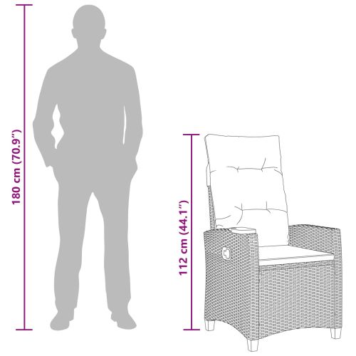 Регулируем стол с плоча за чай 62 x 64 x 112 см полиратан