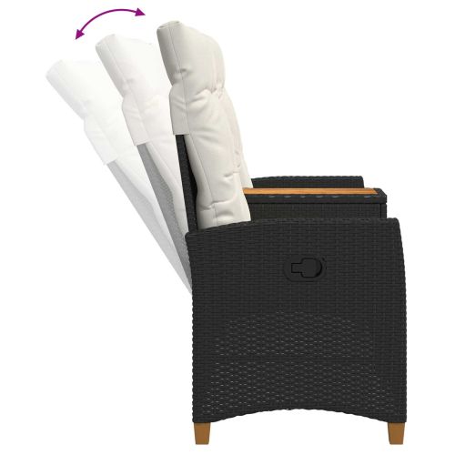 Люлееща се пейка с маса Черно и кремаво бяло 126 x 65 x 112 см