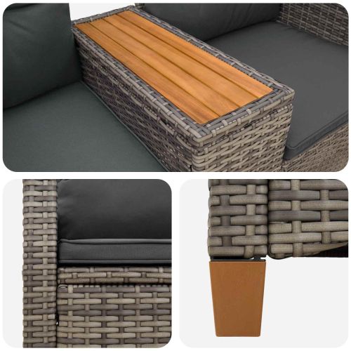 Люлееща се пейка с маса Сив и тъмен сив 126 x 65 x 112 см