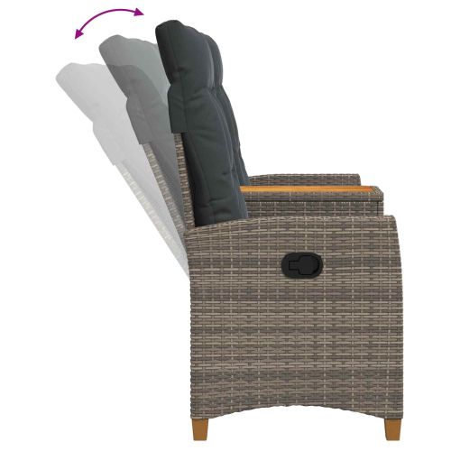 Люлееща се пейка с маса Сив и тъмен сив 126 x 65 x 112 см