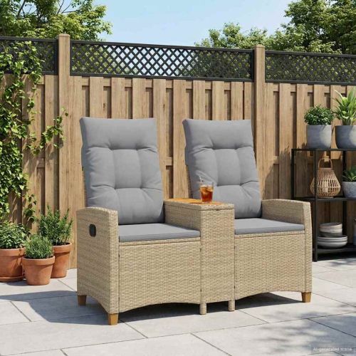 Люлееща се пейка с маса Бежов и Светло Сив 126 x 65 x 112 см