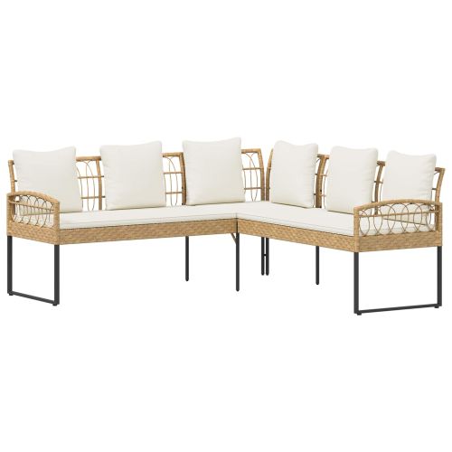 Градински Софа Комплект с възглавница 2 pcs Естествен