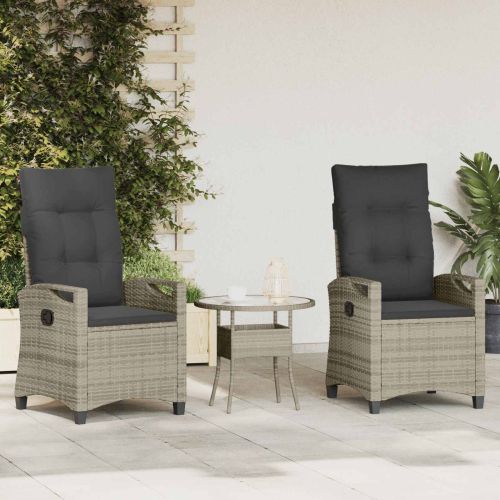 Градински стол 2 pcs Светло сиво и тъмно сиво 56 x 60 x 112 см